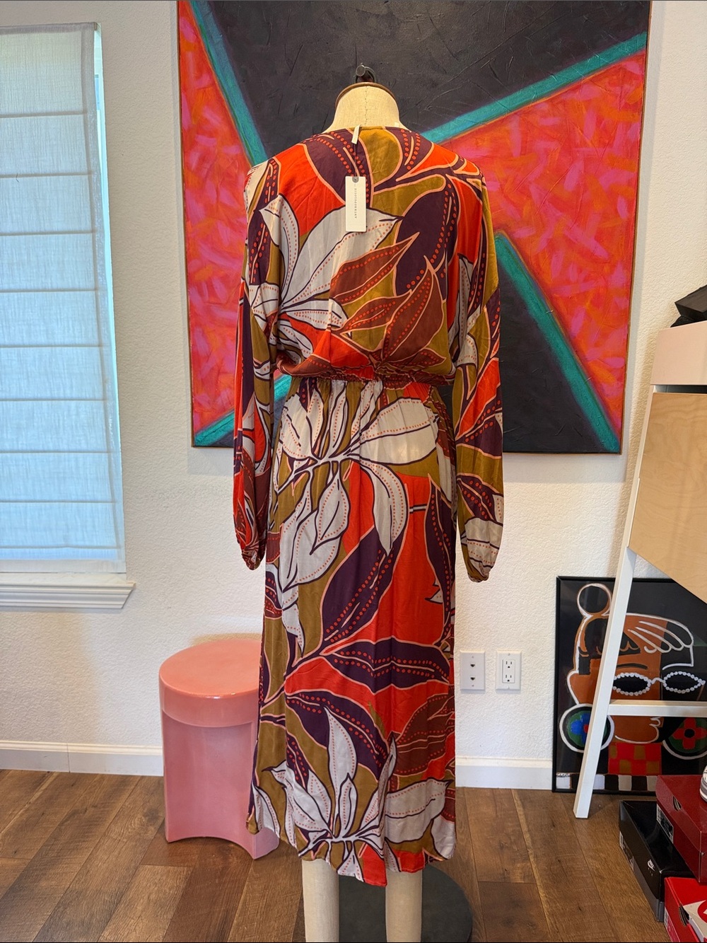 Anthropologie Red 70’s style Wrap Dress - Picture 3 of 4